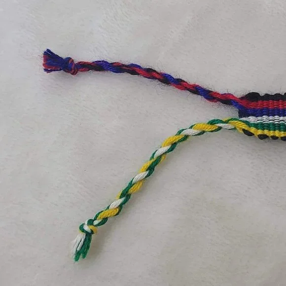 Hand Woven Braided Friendship Bracelet Black Red Blue White Green Yellow - Picture 8 of 12